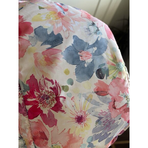 LeSportsac EUC Voyager Backpack Floral Watercolor Pink Drawstring Travel Bag